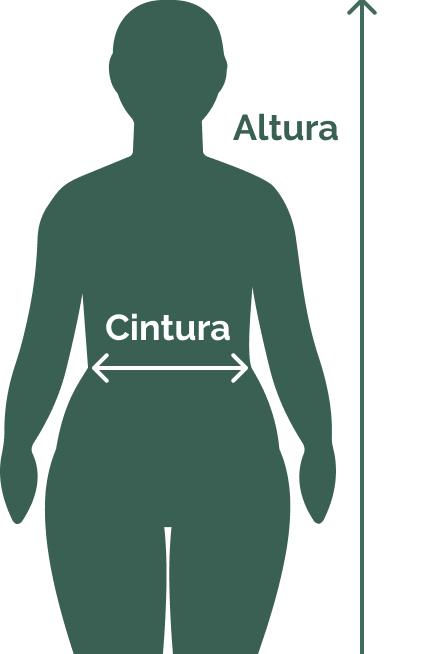 Silueta explicativa para la medida de cintura y cadera